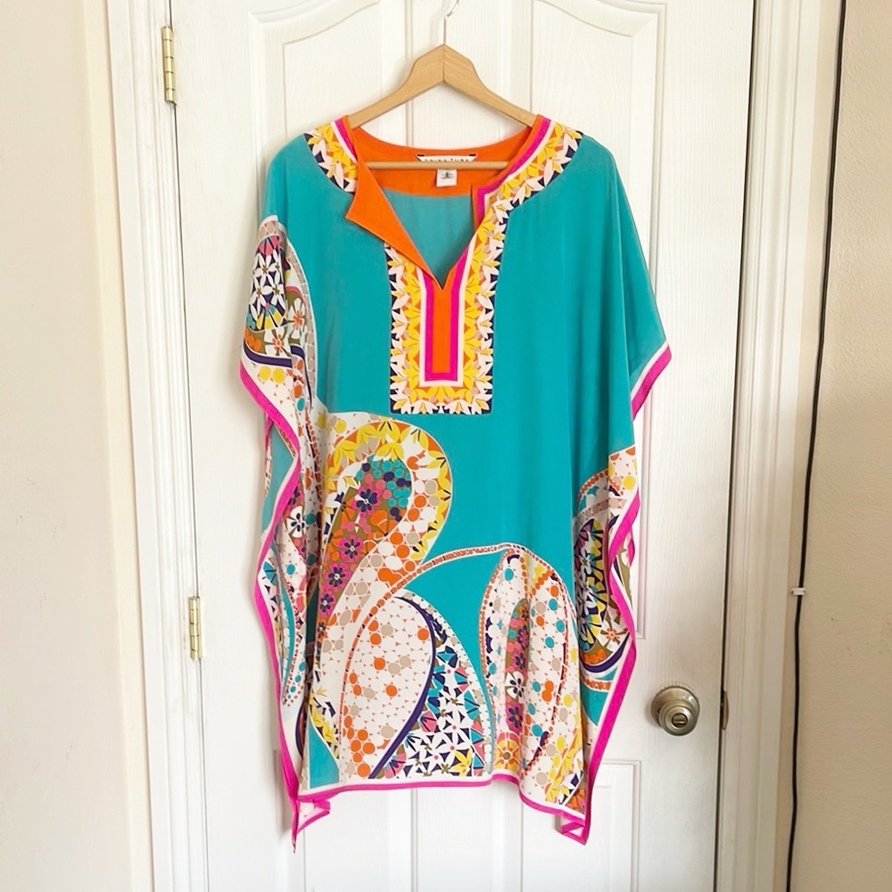 Trina Turk Teal and Pink Mini Dress - Picture 2 of 6